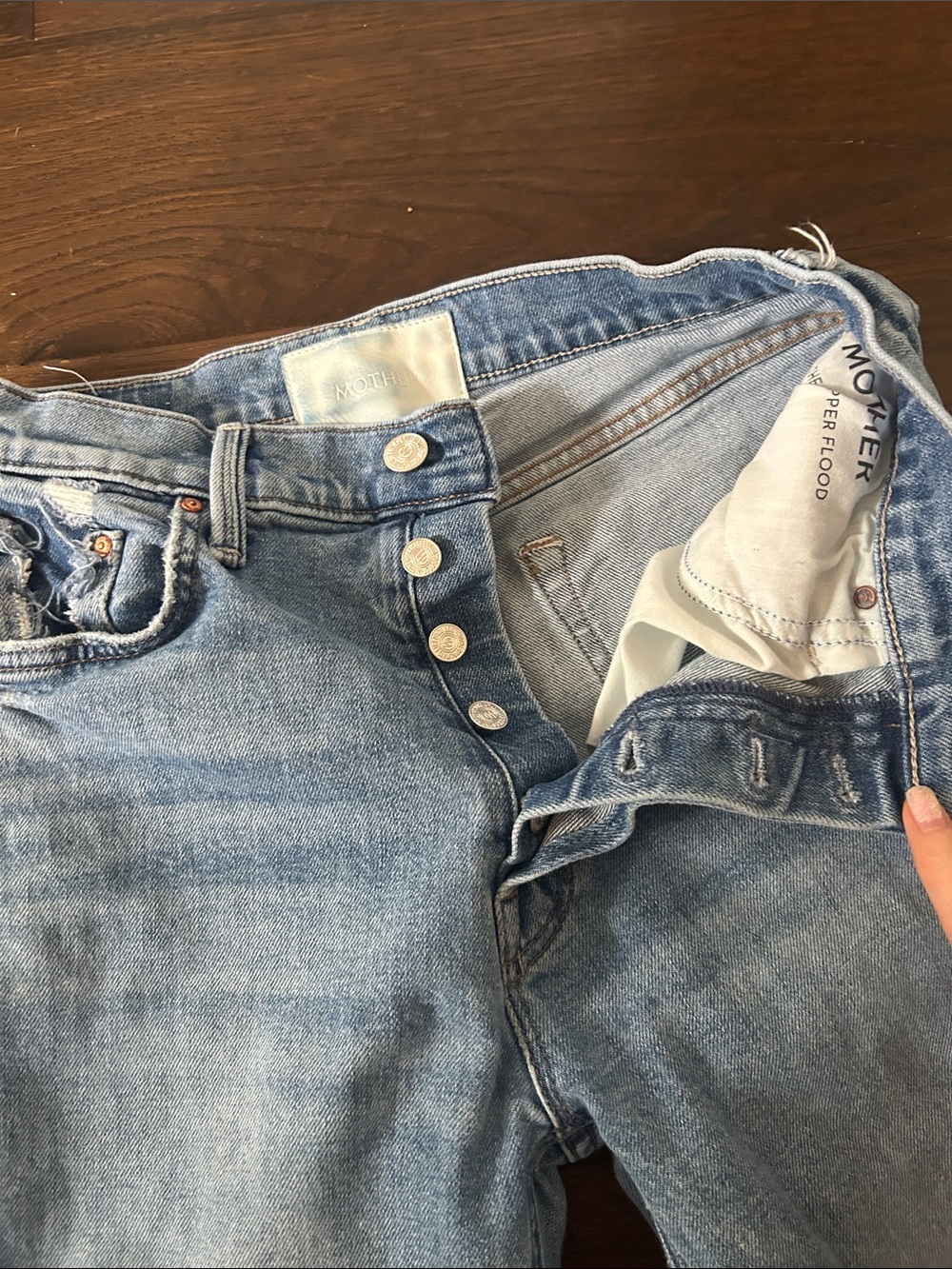 MOTHER DENIM THE TRIPPER FLOOD FRAY LEFT IN THE DUST sz 27 - Picture 6 of 11